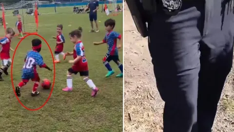 3 yaşındaki futbolcuyu durduramayınca polis çağırdılar