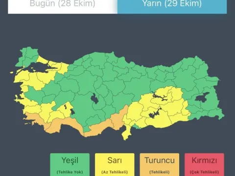 4 il için 'turuncu', 25 il için 'sarı' kodlu uyarı: Meteoroloji saat verdi - fotoğraf 2