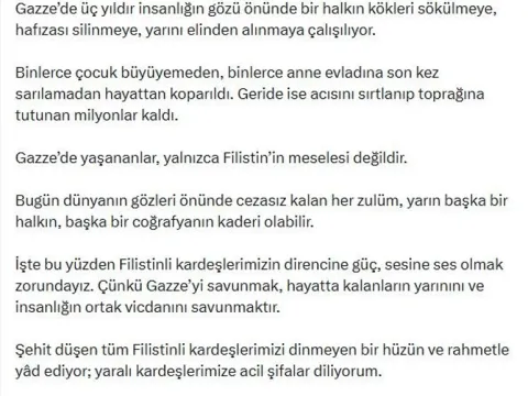 Emine Erdoğan'dan Gazze mesajı: Bir halkın kökleri sökülmeye çalışılıyor - fotoğraf 3