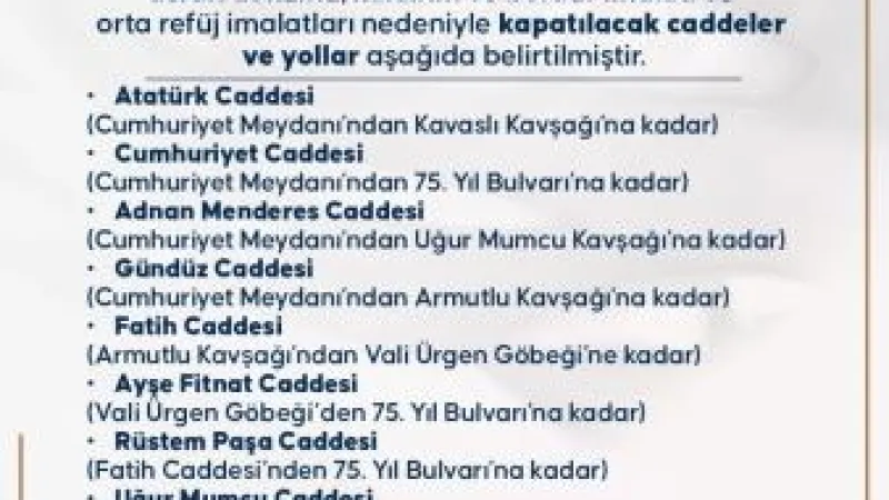 ANTAKYA’DA 15 GÜN BOYUNCA YOLLAR KAPALI