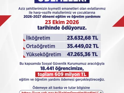 Şehit ve gazi çocuklarına 609 milyon TL'lik eğitim desteği - fotoğraf 1