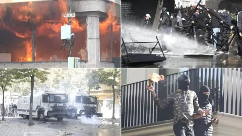 Arnavutluk’ta öğrenci protestolarında Eğitim Bakanlığı binası ateşe verildi