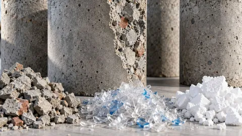 Beton harcına plastik ve köpük karıştırdılar