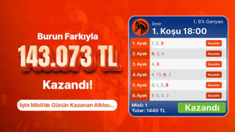 Burun Farkıyla 143.073 TL Kazandı! İşte Misli’de Günün Kazanan Altılısı…