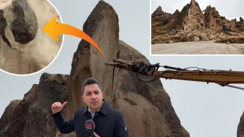 Çalışmalar sadece CNN TÜRK'te: 3 kişinin öldüğü peribacası tamamen yıkılıyor