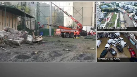 CNN TÜRK görüntüledi: Ayazağa’da selin ardından yıkım başladı!