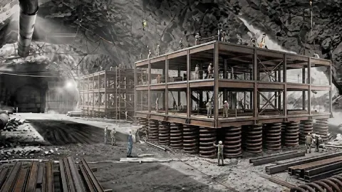 Çölün ortasında 1600 metrelik kayayı oyup sığınak yaptılar