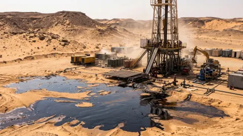 Çölün ortasında doğal gaz ve petrol fışkırdı