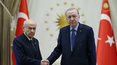 Cumhurbaşkanı Erdoğan, Bahçeli'yle bir araya geldi
