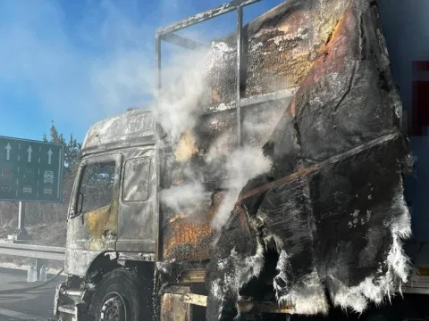 Bolu’da kargo yüklü tır alev alev yandı - fotoğraf 5