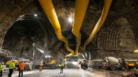 Dağı delip 57 kilometrelik tünel açtılar