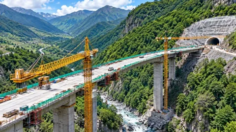 Dağların arasına dev köprü kuruyorlar: 1 saatlik yolculuk 15 dakikaya düşecek