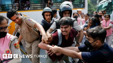 Delhi'deki 'hamamböceği' eyleminde yüzlerce kişi gözaltına alındı