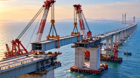 Denizin ortasındaki dev köprü bitmek üzere: Trenler 350 km hızla geçecek