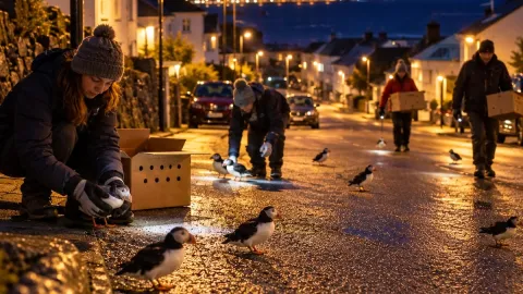 Ellerinde kutularla her gece sokak sokak yavru kuş arıyorlar