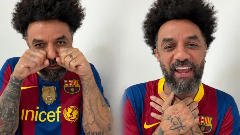 Fenerbahçe'nin eski yıldızı üstüne Barcelona forması giydi, Galatasaray'ın yenilgisiyle dalga geçti! O görüntüler olay oldu