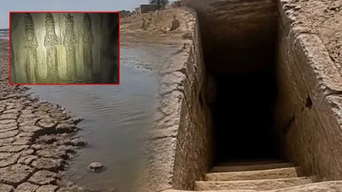Fırat Nehri çekilince ortaya çıktığı iddia edildi: 4 melek gizemi gündem oldu