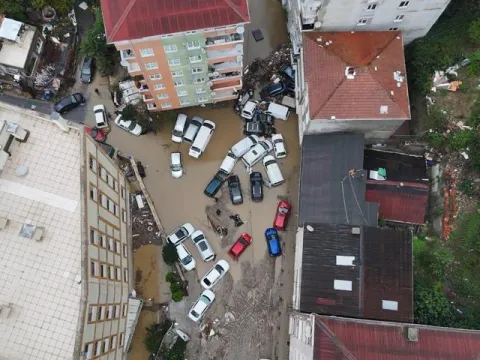 İstanbul Sarıyer'de sel hasarı havadan görüntülendi - fotoğraf 5