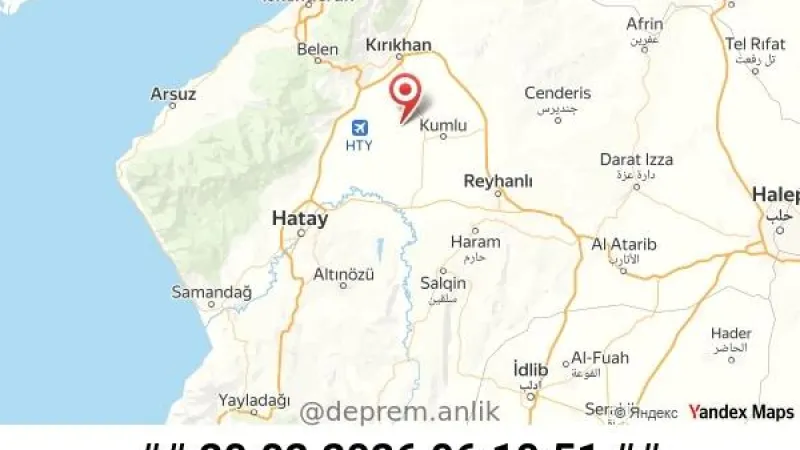 Hatay'da 4,1 Şiddetinde Deprem