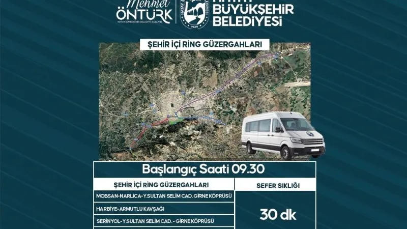 HATAY'DA TÖRENE ÜCRETSİZ ULAŞIM DESTEĞİ