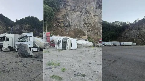 Hopa'da TIR parkında heyelan: 1 ölü