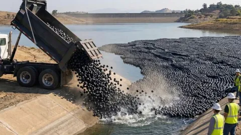 İçme suyu deposuna 96 milyon siyah top attılar