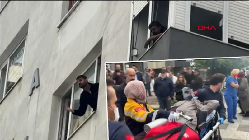 Kadıköy'de 8 katlı binada yangın: Mahsur kalanlar kurtarıldı