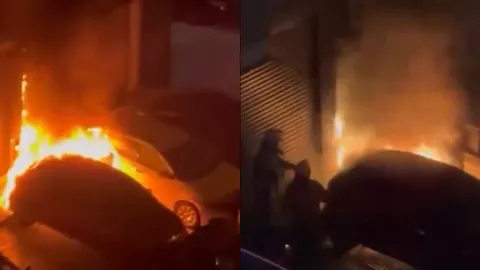 Kadıköy’de akılalmaz yangın! Aydınlatma direği araçları yaktı