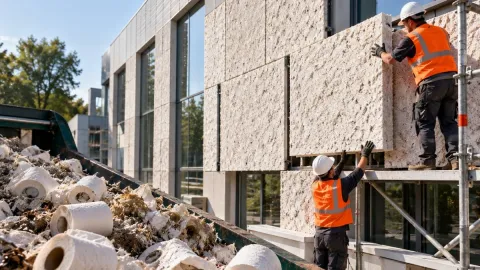 Kanalizasyondan topladıkları tuvalet kağıtlarıyla dış cephe yaptılar