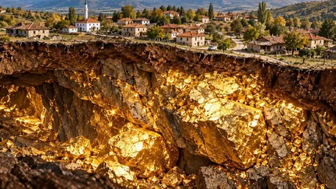 Kasabanın altında devasa altın rezervi bulundu