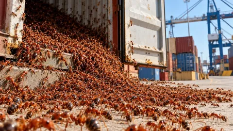 Konteynerle ülkeye sızan ateş karıncaları yetkilileri alarma geçirdi