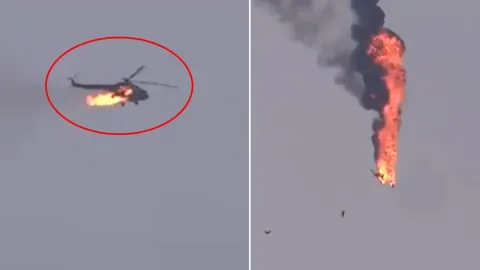 Korkulan oldu: Suudi helikopterin, düşürdüler
