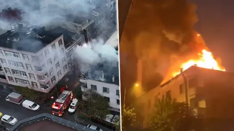 Küçükçekmece’de çatıda başlayan yangın bitişikteki binaya sıçradı: Müdahale sürüyor