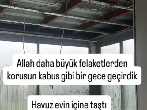 Ünlü astrolog Nuray Sayarı'nın lüks villasını sağanak fena vurdu! Tavan çöktü, havuz taştı - fotoğraf 2