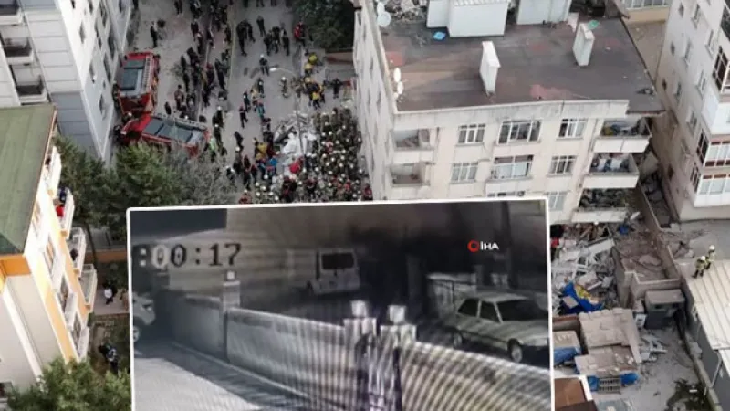Maltepe'de 7 katlı binanın 3 katı böyle çöktü