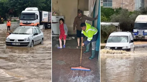 Mersin’de sağanak hayatı felç etti: Ev ve iş yerlerini su bastı
