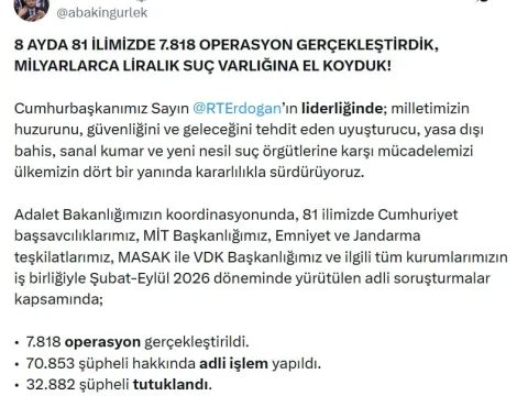 Gürlek rakamları paylaştı: 8 ayda 32 bin 882 tutuklama - fotoğraf 2