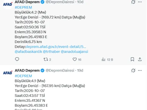Son dakika... Ege'de peş peşe depremler! AFAD'dan açıklama geldi - fotoğraf 1