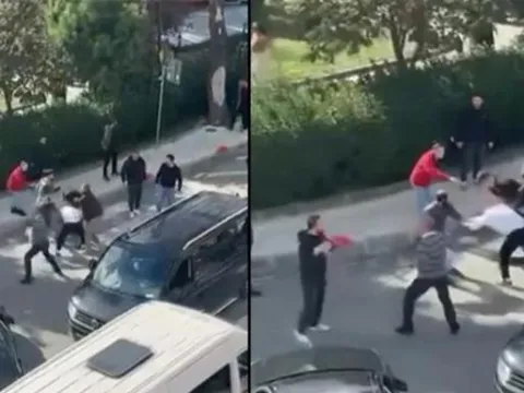 Bayrampaşa meydan muharebesi! Yol verme tartışması kavga dönüştü: Tekmeler havada uçuştu! - fotoğraf 1