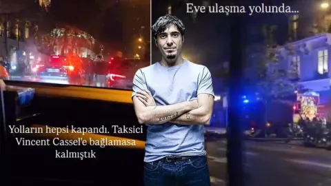 Paris yangın yeri. Manga grubunun solisti Ferman Akgül göstericilerin arasında kaldı
