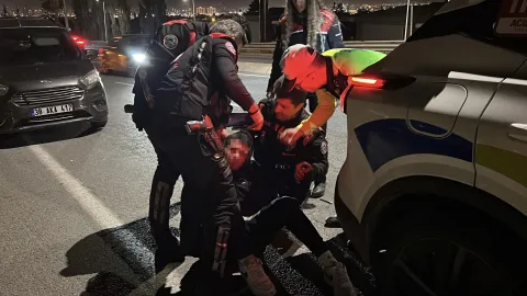 Polisten kaçan ehliyetsiz sürücü sinir krizi geçirdi