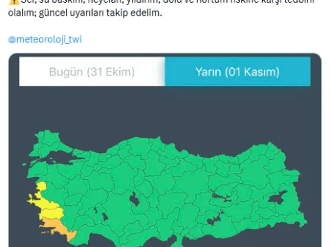 Üç il için şiddetli yağış uyarısı:  Bakanlık sarı ve turuncu kodla uyardı - fotoğraf 1
