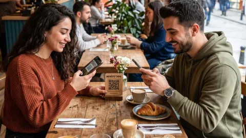 Restoranda menü yerine QR kod okutanlar yandı