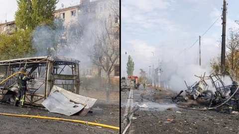 Rus ordusu yolcu otobüsünü vurdu: 30 ölü, 18 yaralı