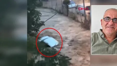 Sarıyer’de selde kaybolan Ahmet Derin’in aracının sürüklendiği anlar kamerada