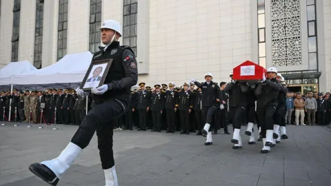 Şehit polis Türkoğlu için tören düzenlendi