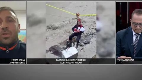 Selde mahsur kalan 8 aylık Zeynep bebek uyurken kurtarıldı! AFAD Personeli Ergül CNN TÜRK’te