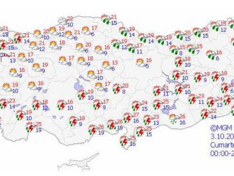 6 kent için "sarı" alarm! 7 bölgede yağış var... İllerimizde hava durumu - fotoğraf 2