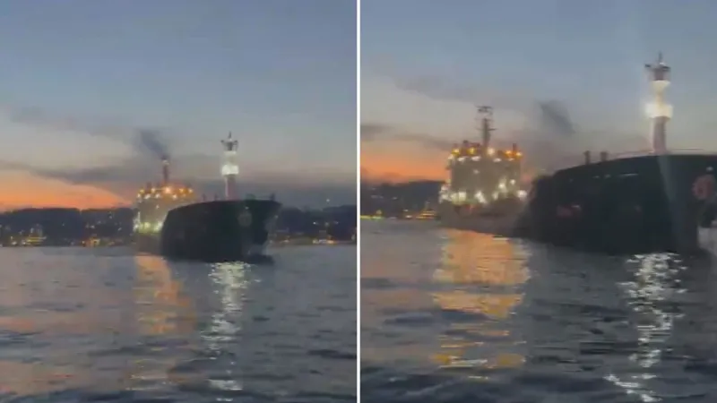 Tanker kıyıya sürüklendi, İstanbul Boğazı'nda gemi trafiği askıya alındı