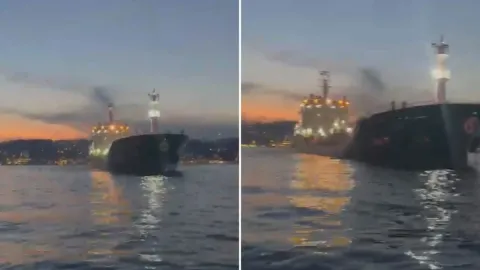 Tanker kıyıya sürüklendi, İstanbul Boğazı'nda gemi trafiği askıya alındı